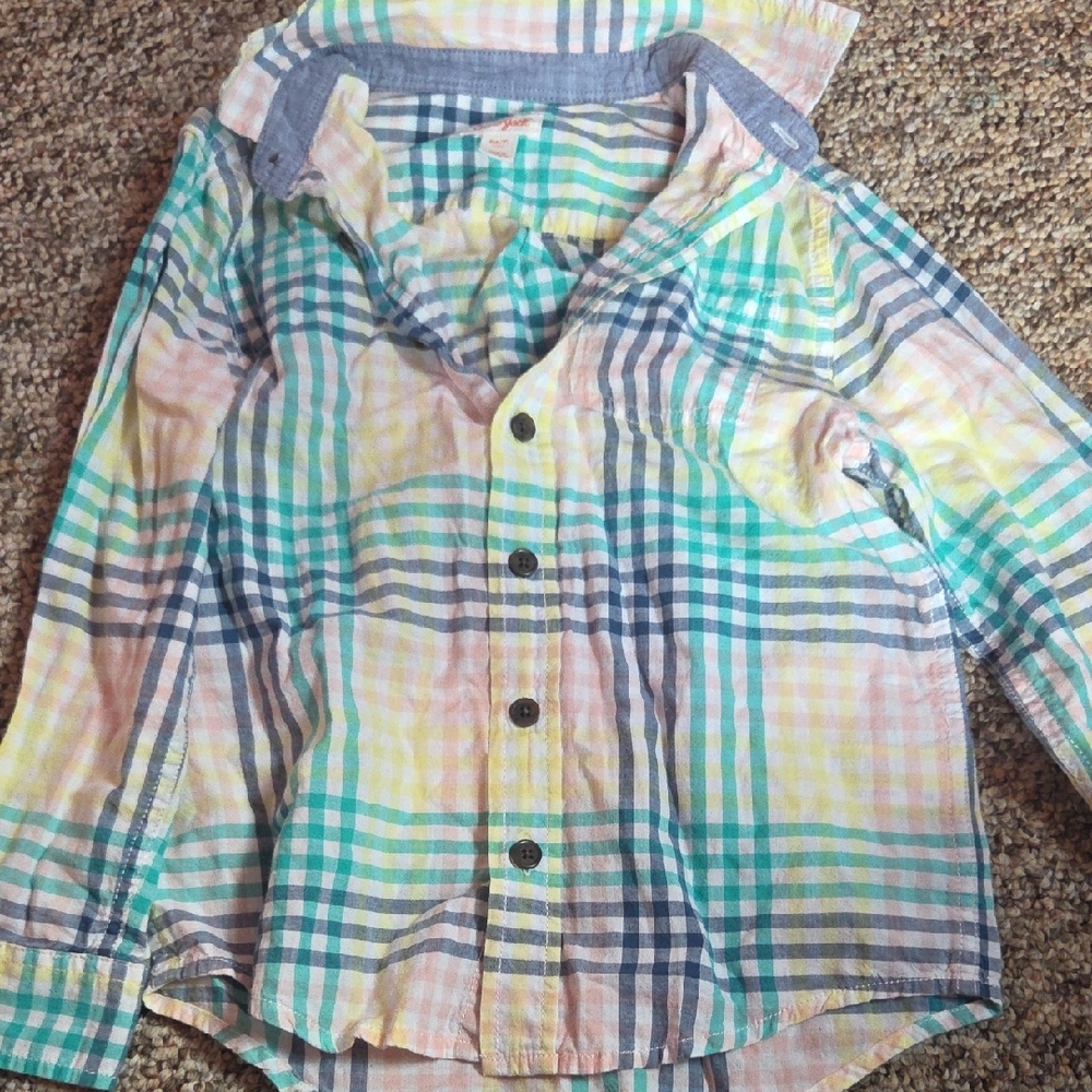 Cat & Jack Multicolor Plaid Button Down Shirt